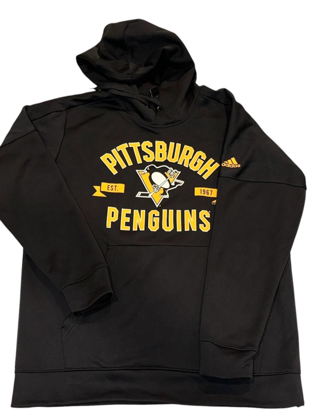 Adidas Pittsburgh Penguins Hoodie NHL Hockey Pullover Logo Sweatshirt Sz XL - Picture 2 of 7